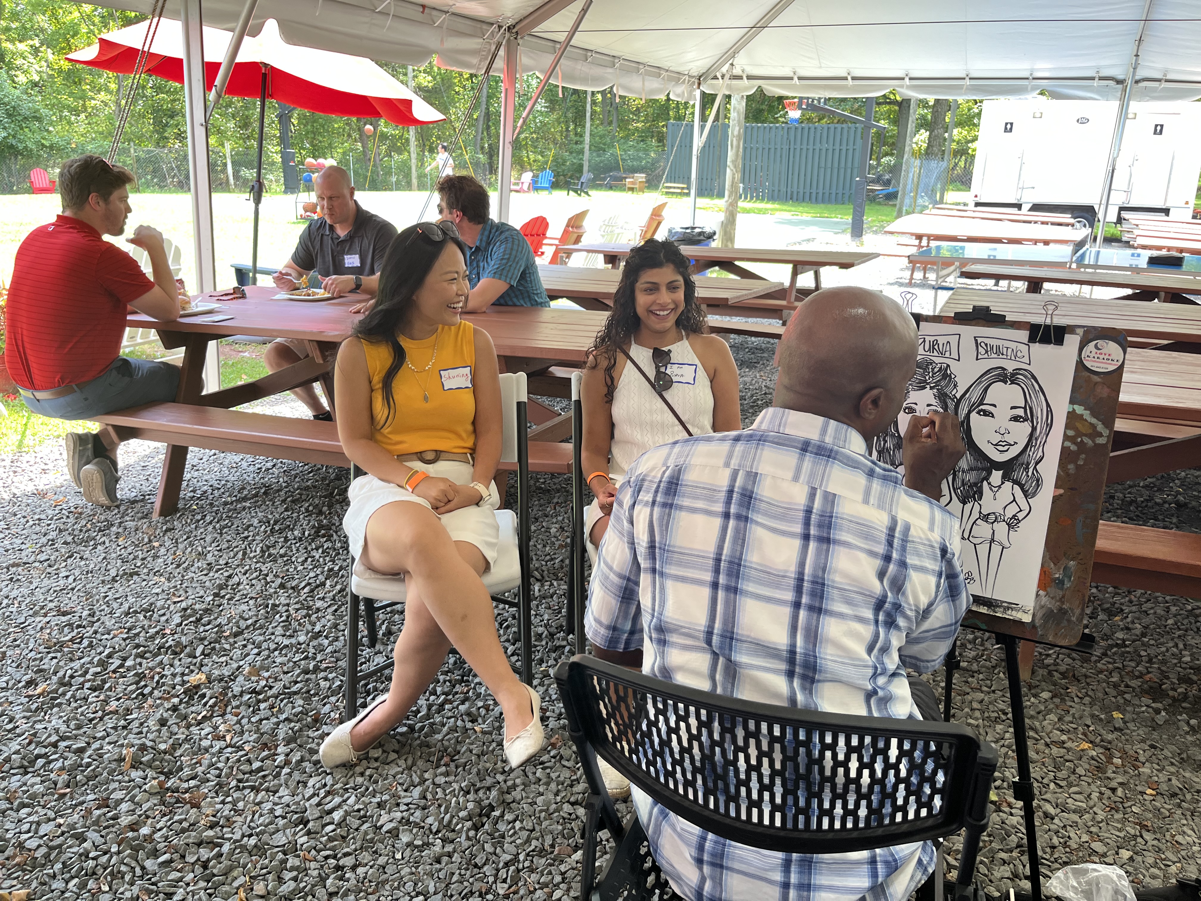 Staff members at picnic