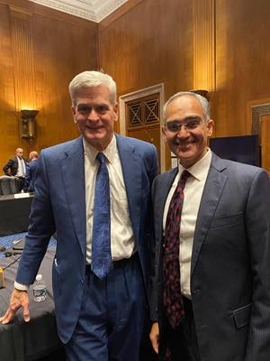 Sen. Bill Cassidy (R-La.) and Ashutosh Rao, MD