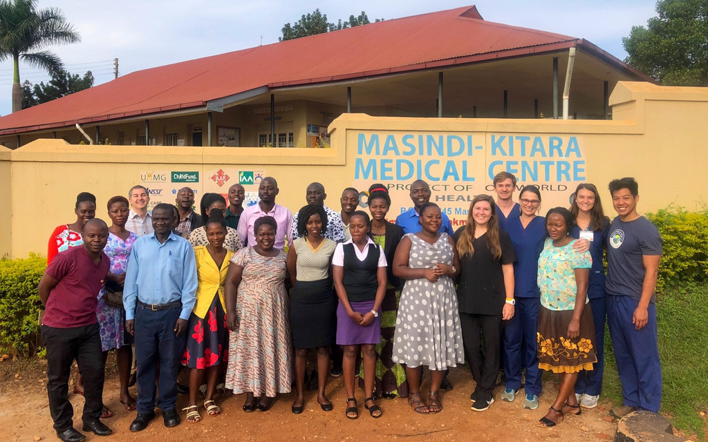 Group photo in front of MKMC, Uganda