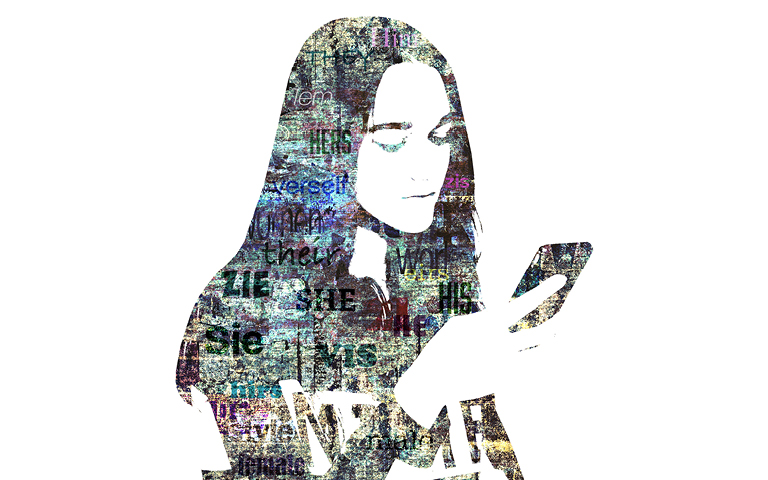 photo collage of non binary person with non-binary pronouns