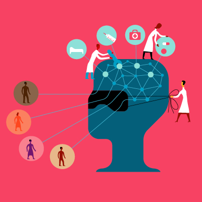 Illustration - blue head -tile