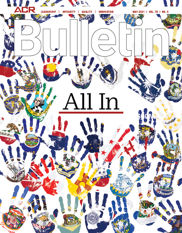 Handprints of flags of all U.S. states