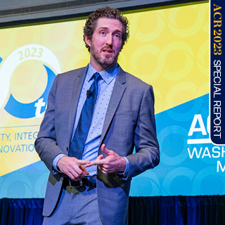 William E. Flanary, MD, addresses the ACR 2023 crowd during the Moreton Lecture.