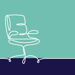 Line drawing of an office Chair