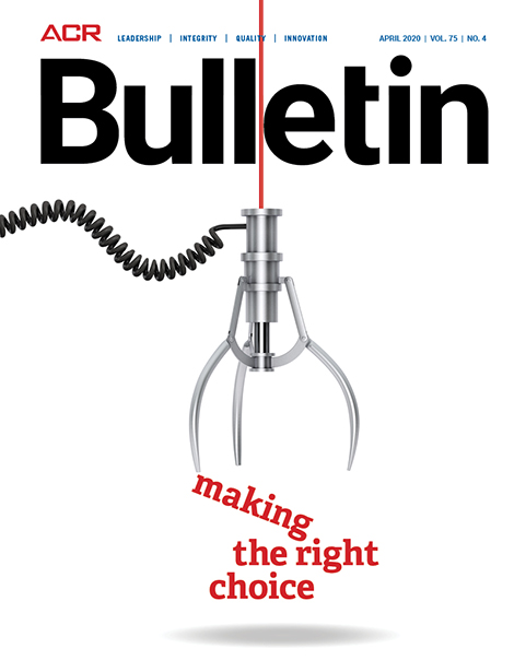 Image of April 2020 cover - claw picking up words