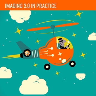 Imaging 3.0 In Practice tile image of light bulb as a helicopter