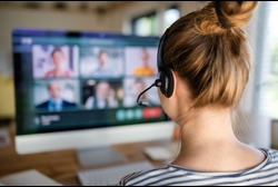 Woman on video meeting