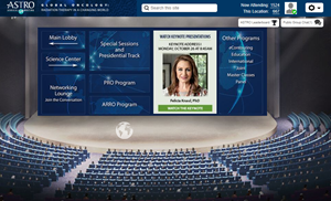 image of auditorium with stage and presentation