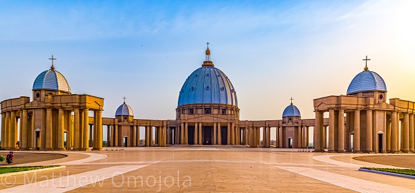 Exterior view of Basilica of Our Lady of Peace in Yamoussoukro, Ivory Coast (Côte d’Ivoire)